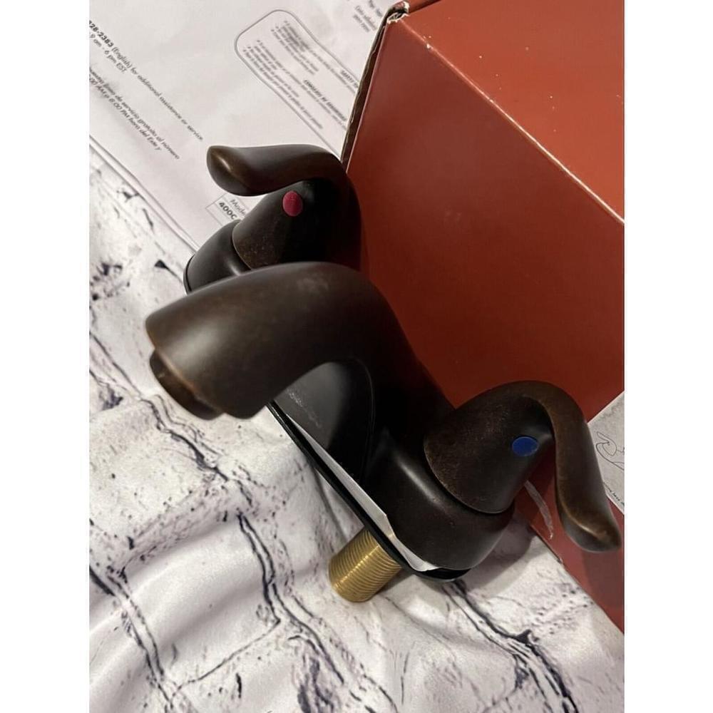 Plum4orce P4B-420ORB 4" Two Handle Bathroom Lav Faucet wpopup Oil Rubbed Bronze - Picture 2 of 7